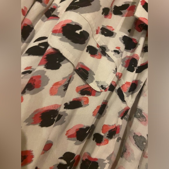 NIC + ZOE POLKA DOT SPOTTED WHITE BLACK PEACH 2X BLOUSE - Picture 3 of 4